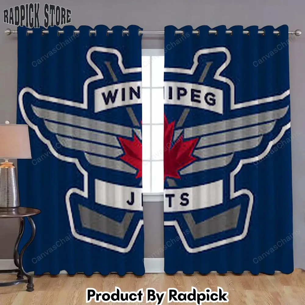 Radpick winnipeg jets window curtains hockey nhl curtains living room curtains for window rp85212